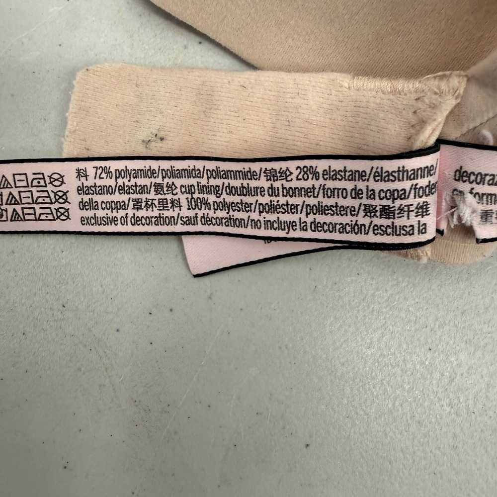 Victoria's Secret Incredible Lined Demi Bra Womens 34C Beige‎ Underwire 398058 - Picture 9 of 11